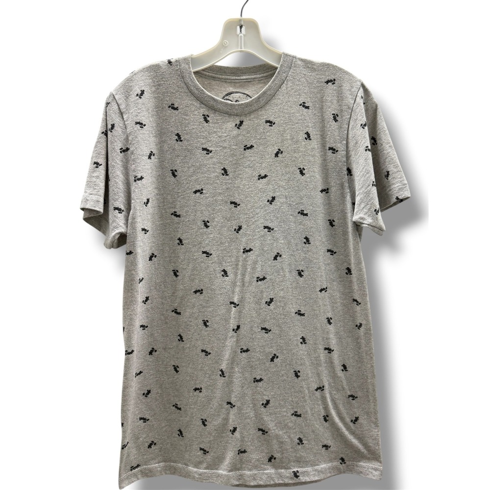 Disney‎ Mickey Mouse All Over Print T-Shirt Mens Small Heather Gray Short Sleeve